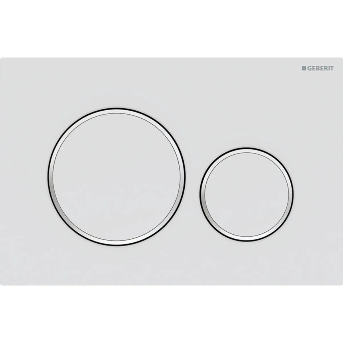 Huuhtelupainike, mekaaninen Geberit Sigma20 Round, mattavalk./kromattu