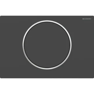 Huuhtelupainike, mekaaninen Geberit Sigma10 Round, mattamusta/kiillotettu