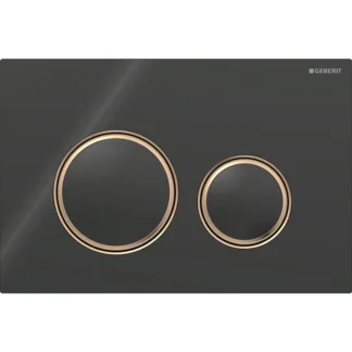 Huuhtelupainike, mekaaninen Geberit Sigma50 Round, punakulta/musta