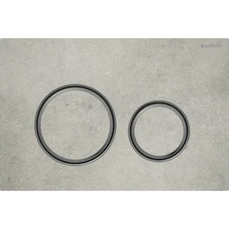 Huuhtelupainike, mekaaninen Geberit Sigma50 Round, mustakromi/betoniopt.