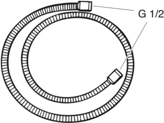 Suihkuletku GUSTAVSBERG 1,75m, metallipunos, kromi