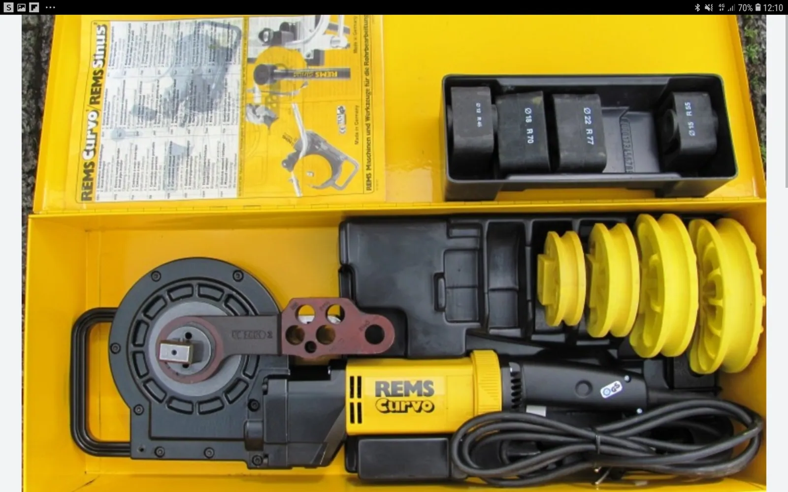 Putkentaivutuskone sähkökäyt. REMS R220 580036 REMS CURVO Set 15-28