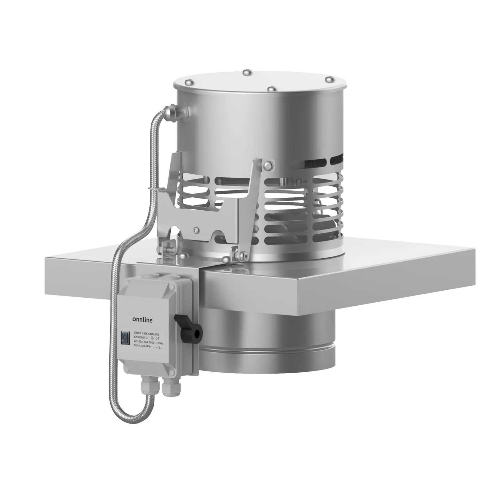 Savunpoistohuippuimuri PETE H-sarja Rst, n. 450m3/h, 40W, ?250°C