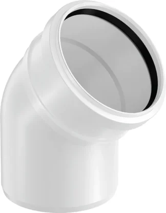 Kulmayhde dB PP UPONOR DECIBEL DN 50/45°/VALKOINEN